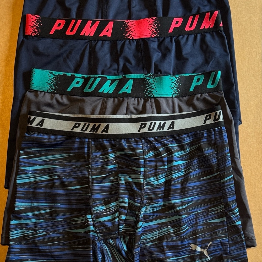 PUMA Men's Boxer Briefs - Red, Teal, Gray, Blue